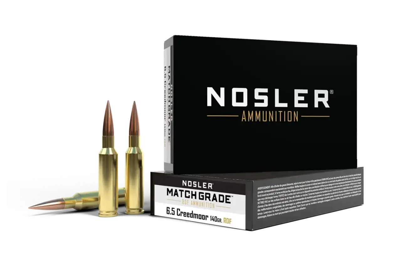 Nabój 6.5 Creedmoor 140gr RDF od Nosler Match Grade, gotowy do precyzyjnego strzelania.